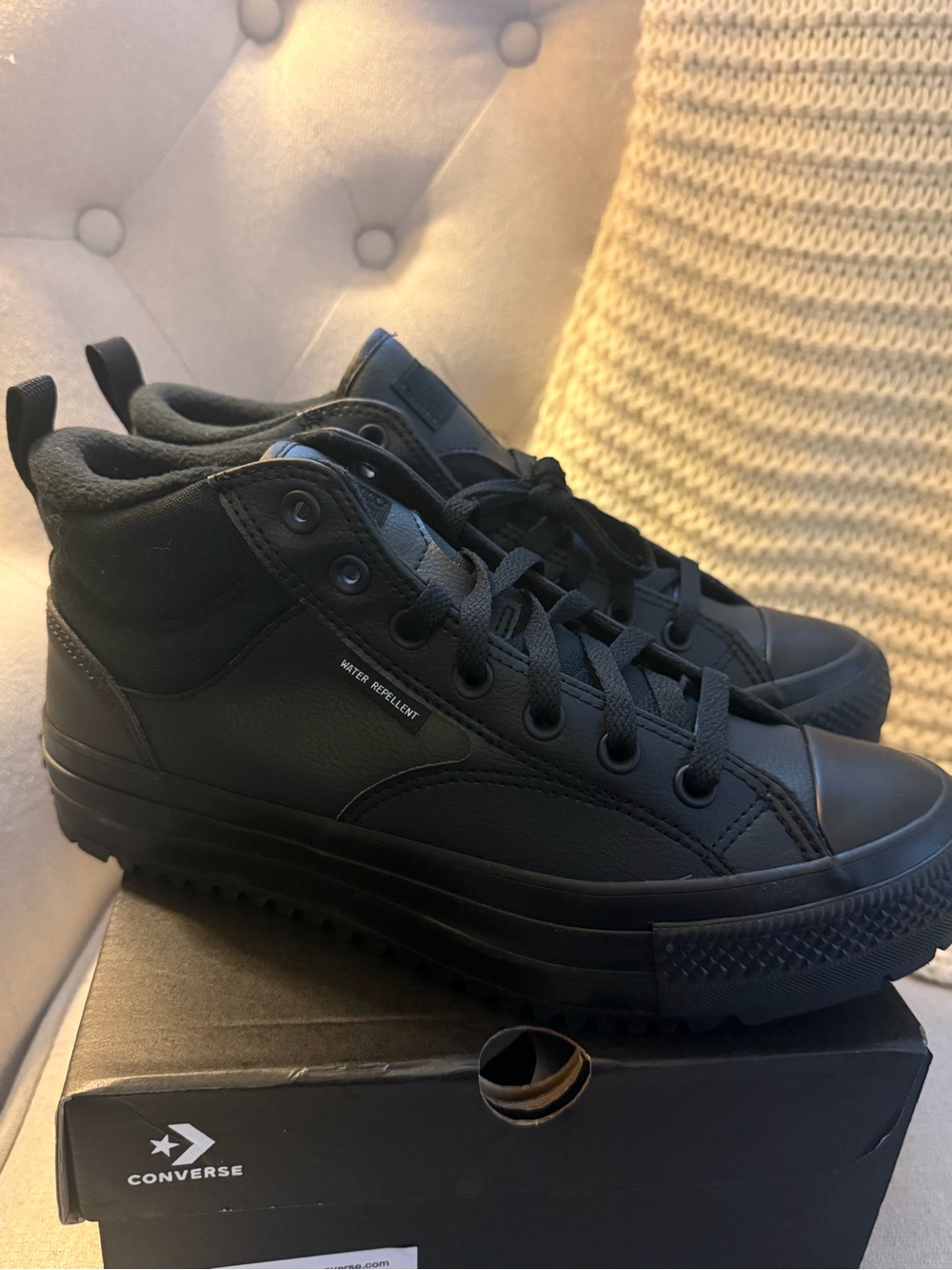 Converse Women’s Black High-Top Water-Repellent Sneakers